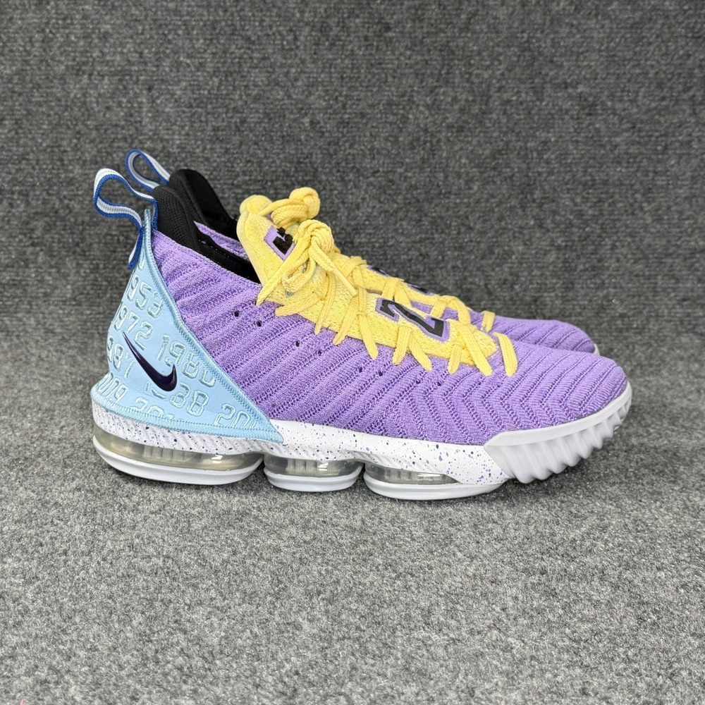 Nike LeBron 16 Lakers Championships Basketball Shoes Men's 10.5 Purple Athletic